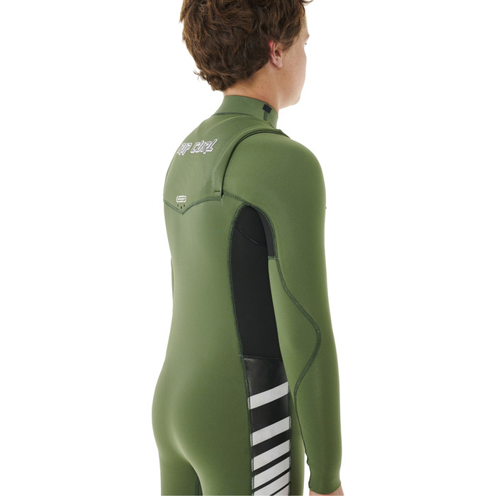 2024 Rip Curl Junior Dawn Patrol 4/3mm Chest Zip Wetsuit 13LBFS - Green